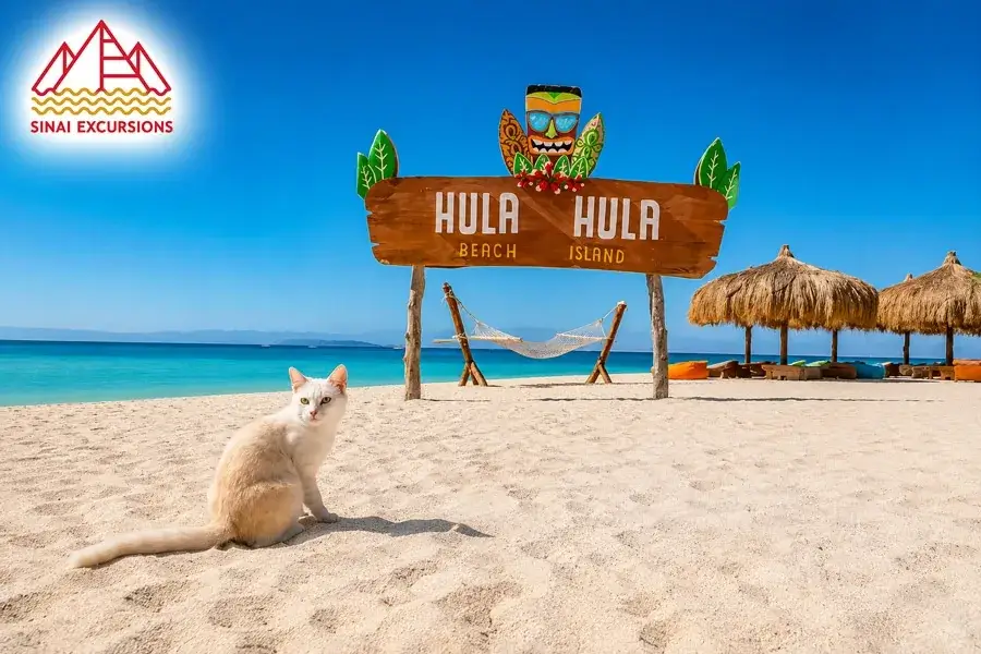 Tropical beach at Hula-Hula Island near Hurghada